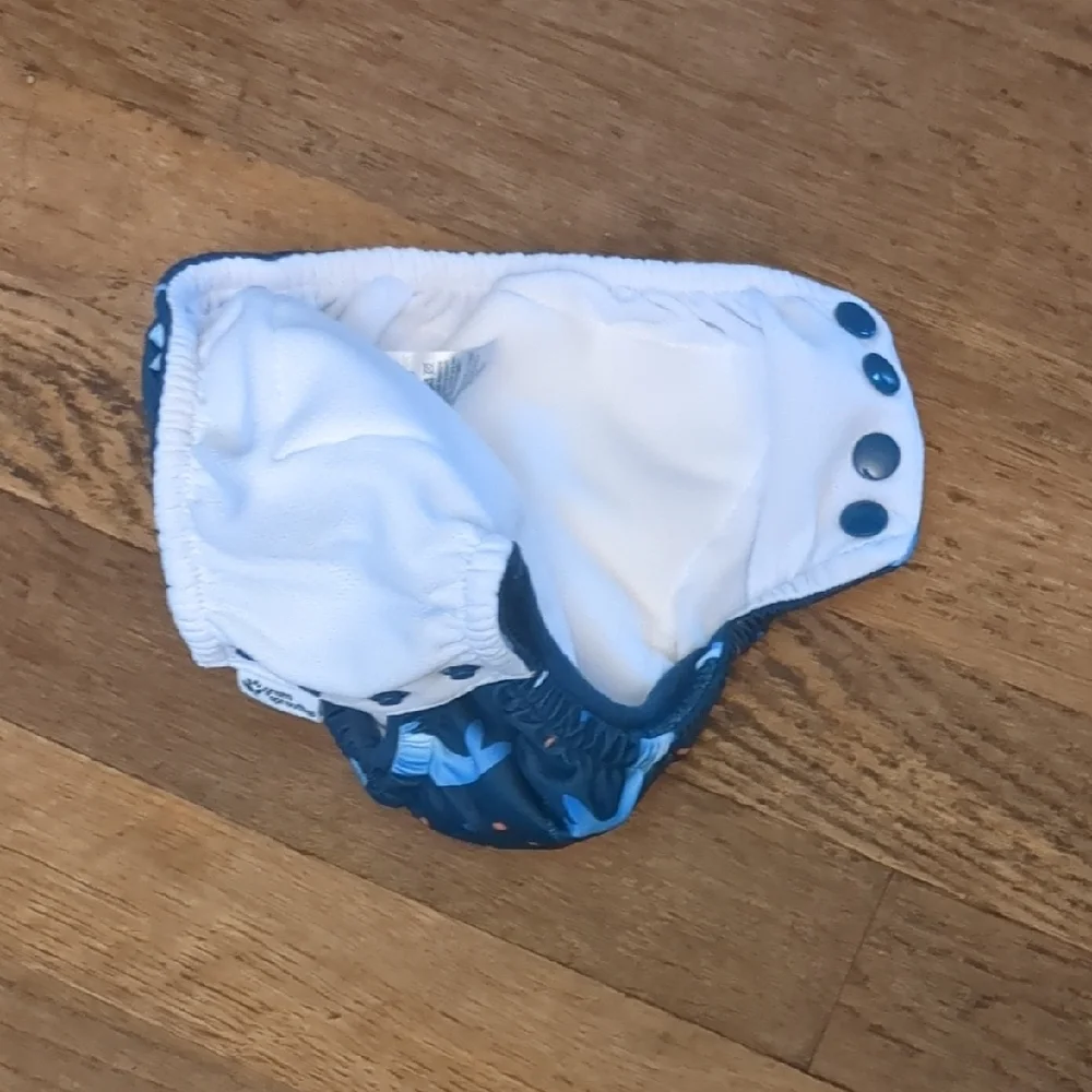 Blue and White Whale Pattern Diaper Cover